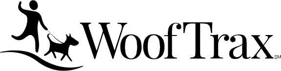 WolfTrax logo with a person walking a dog